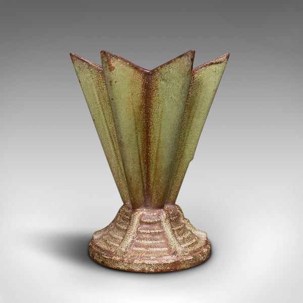Vintage Art Deco Display Vase, English, Cast Iron, Planter, Jardiniere, C.1930