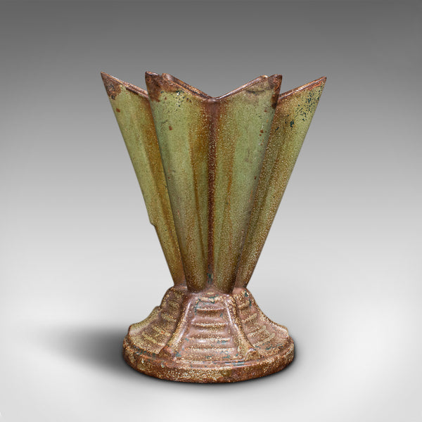 Vintage Art Deco Display Vase, English, Cast Iron, Planter, Jardiniere, C.1930