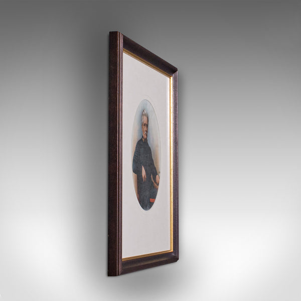 Antique Portrait, English, Framed Ceramic Painting, Photographs, Victorian, 1890