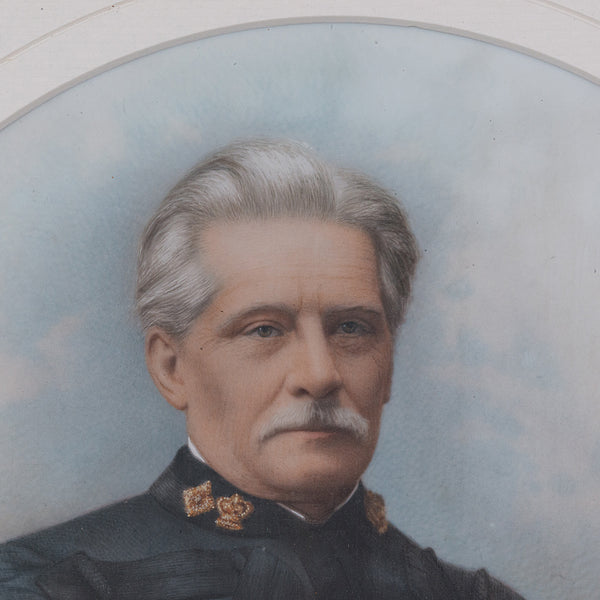 Antique Portrait, English, Framed Ceramic Painting, Photographs, Victorian, 1890