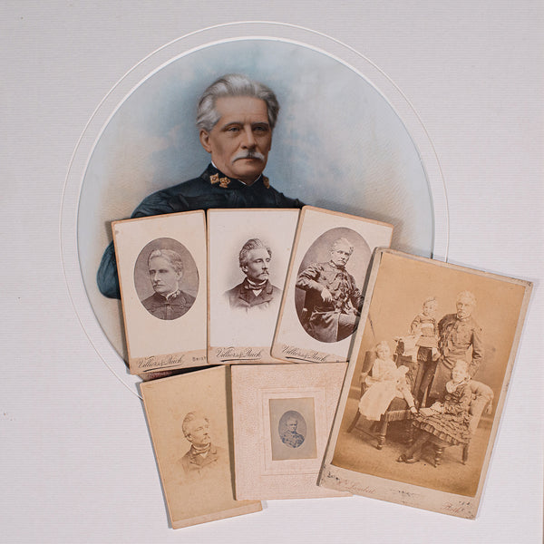 Antique Portrait, English, Framed Ceramic Painting, Photographs, Victorian, 1890