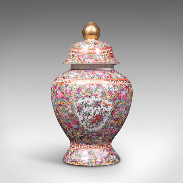 Large Pair Of Vintage Ginger Jars, Chinese, Ceramic, Baluster, Art Deco, C.1940