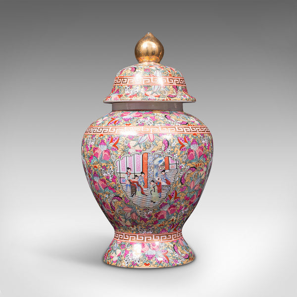 Large Pair Of Vintage Ginger Jars, Chinese, Ceramic, Baluster, Art Deco, C.1940