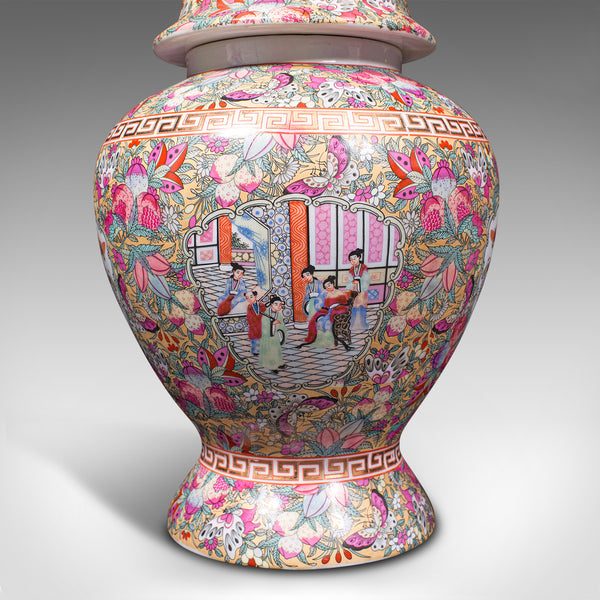 Large Pair Of Vintage Ginger Jars, Chinese, Ceramic, Baluster, Art Deco, C.1940