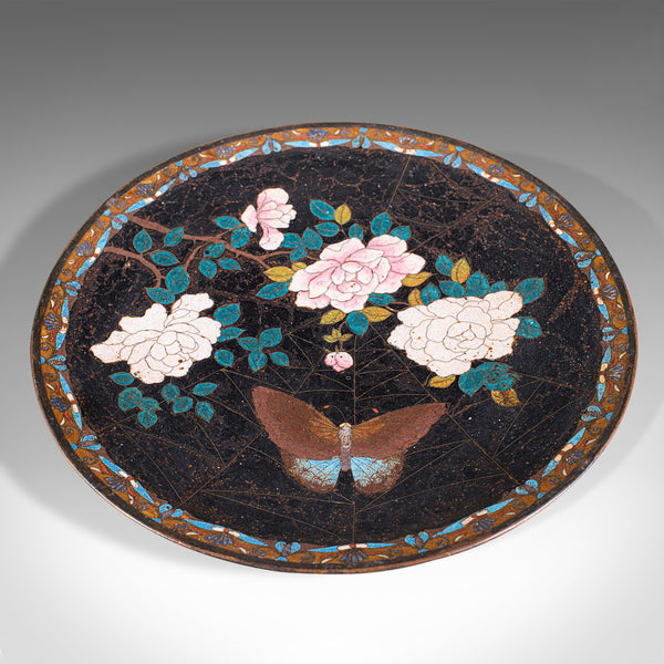 Antique Decorative Plate, Japanese, Cloisonne, Fruit, Serving Dish, Victorian