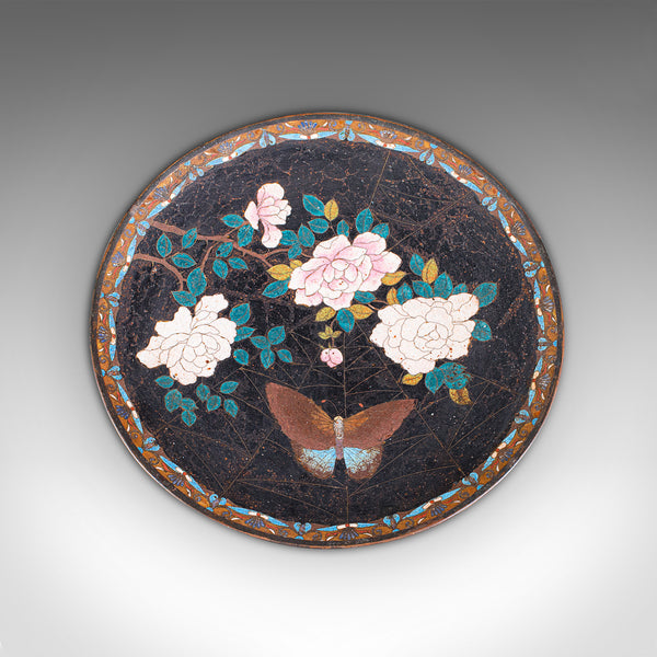 Antique Decorative Plate, Japanese, Cloisonne, Fruit, Serving Dish, Victorian