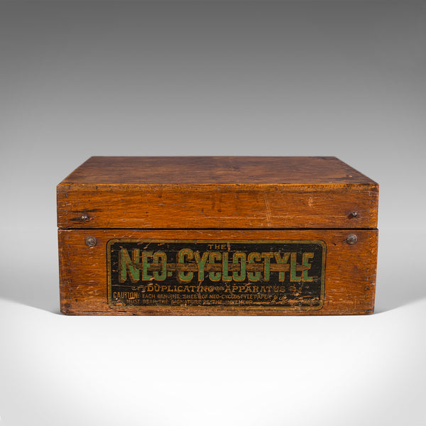 Antique Neo Cyclostyle Printing Machine, Duplicating Apparatus, Victorian, 1890