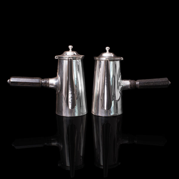 Pair Of Vintage Coffee Pots, Silver Plate, Chocolate Jug, Mappin & Webb, C.1940