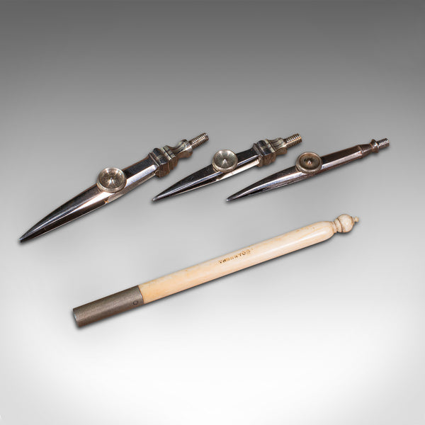 Antique Draughtsman's Pocket Ruling Pen Set, English, Architect, Instrument Case