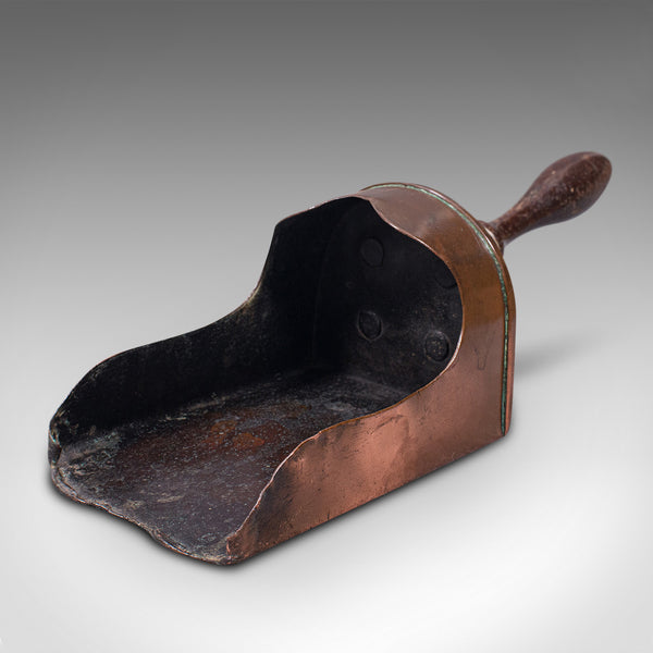 Antique Coal Scuttle, English, Copper, Fireside Bucket, Scoop, Victorian, C.1880