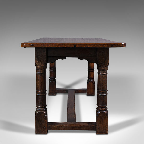 Antique Refectory Table, English, Oak, 6 Seat, Dining, Kitchen, Victorian, 1880