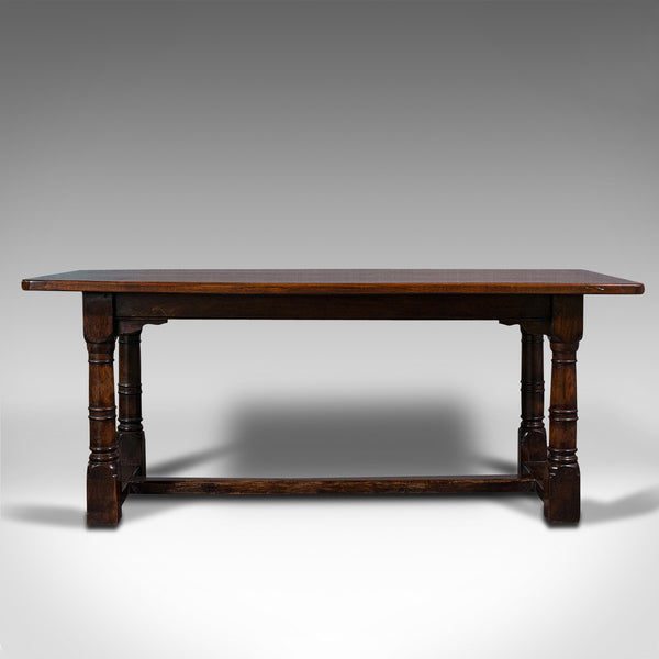 Antique Refectory Table, English, Oak, 6 Seat, Dining, Kitchen, Victorian, 1880