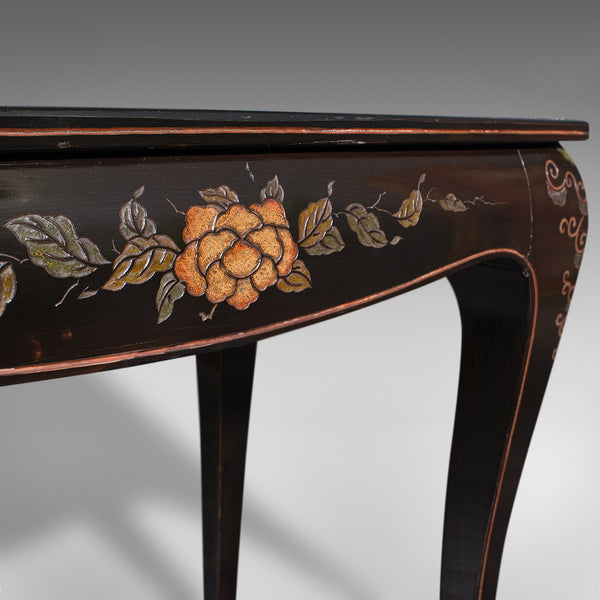 Vintage Correspondence Table, Anglo Chinese, Oak, Side, Desk, Japanned, Art Deco