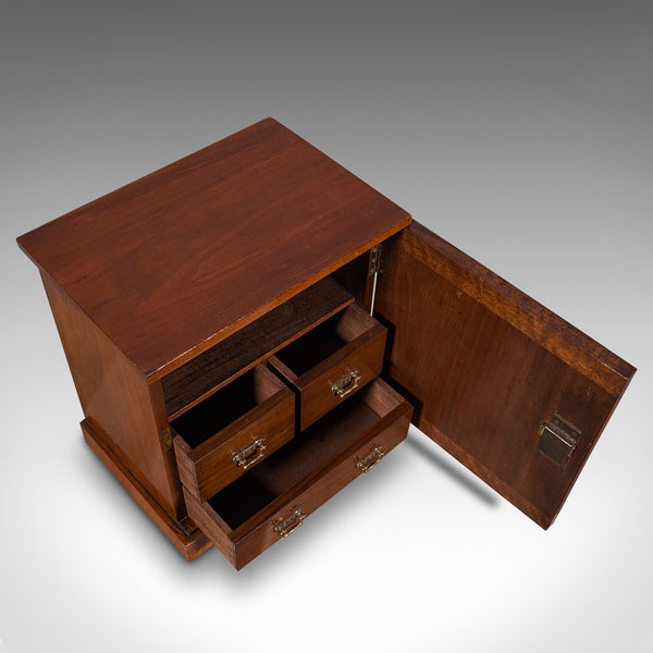 Antique Collector's Cabinet, English, Walnut, Tea, Smoker's Cupboard, Edwardian
