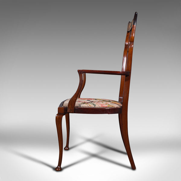 Antique Elbow Chair, English, Occasional, Art Nouveau, Libertyesque, Victorian