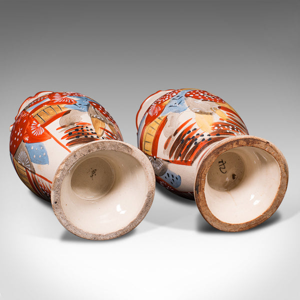 Pair Of Antique Imari Vases, Japanese, Hand Painted, Meiji, Victorian, C.1900