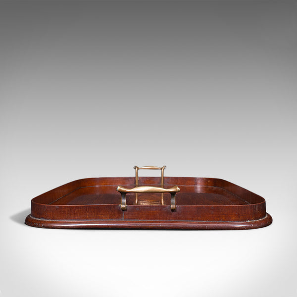 Antique Serving Tray, English, Mahogany, Inlay, Afternoon Tea, Victorian, C.1900