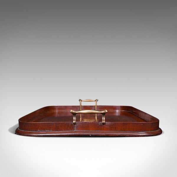 Antique Serving Tray, English, Mahogany, Inlay, Afternoon Tea, Victorian, C.1900
