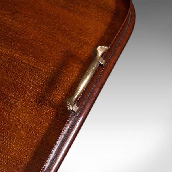 Antique Serving Tray, English, Mahogany, Inlay, Afternoon Tea, Victorian, C.1900