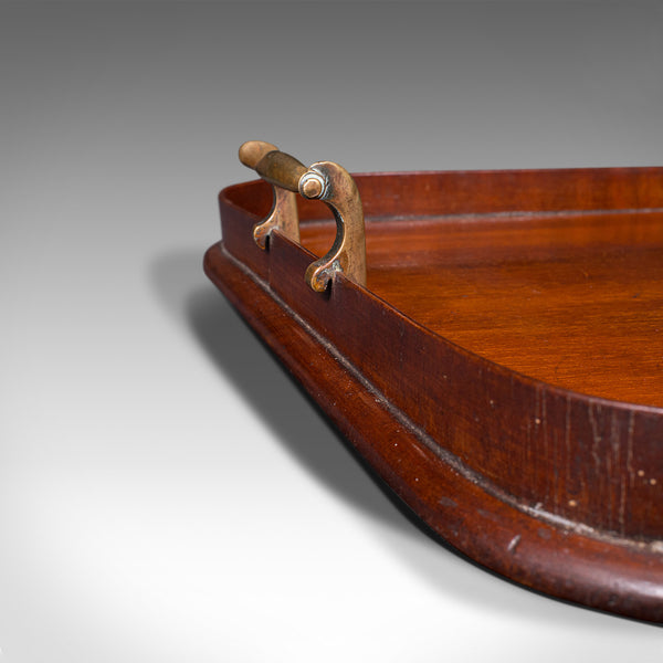 Antique Serving Tray, English, Mahogany, Inlay, Afternoon Tea, Victorian, C.1900