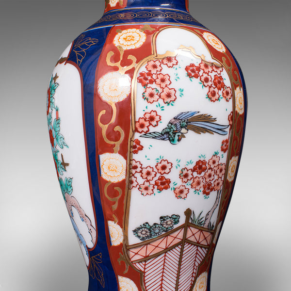 Pair Of Vintage Flower Vases, Chinese, Display Urn, Imari Revival, Late 20th.C