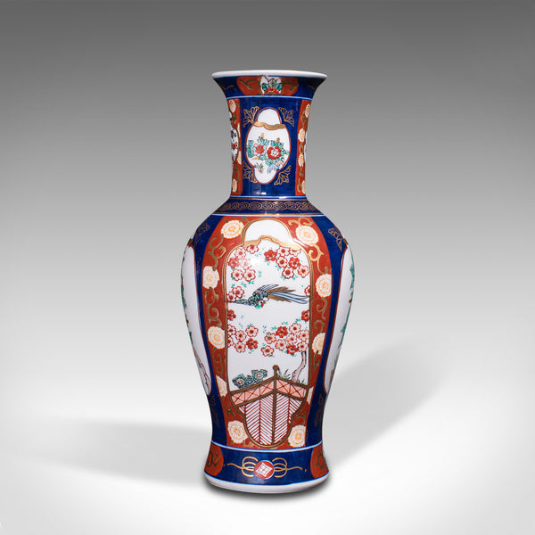 Pair Of Vintage Flower Vases, Chinese, Display Urn, Imari Revival, Late 20th.C
