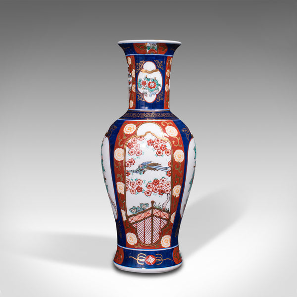 Pair Of Vintage Flower Vases, Chinese, Display Urn, Imari Revival, Late 20th.C