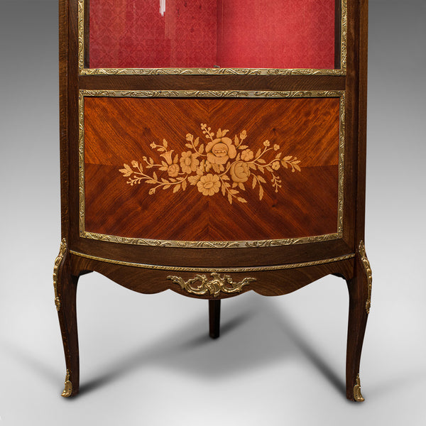 Tall Vintage Corner Vitrine, French, Display Cabinet, Late 20th Century, C.1970