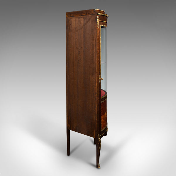 Tall Vintage Corner Vitrine, French, Display Cabinet, Late 20th Century, C.1970