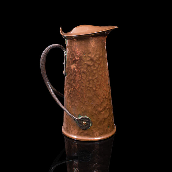 Pair Of Antique Serving Jugs, English, Copper, Ewer, Arts and Crafts, Victorian
