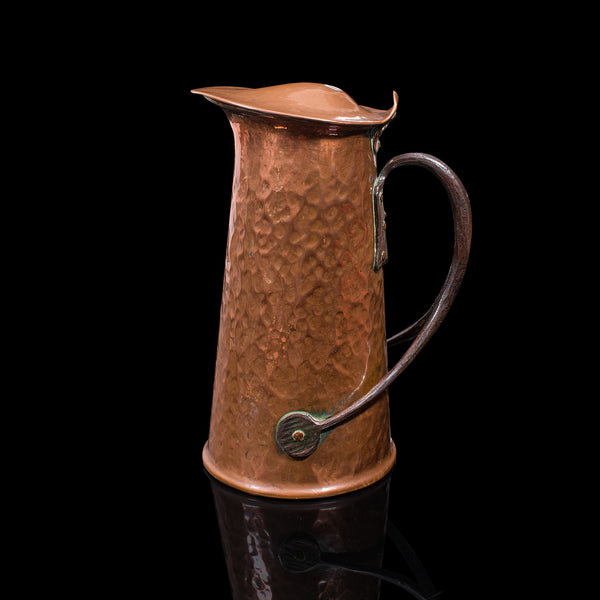 Pair Of Antique Serving Jugs, English, Copper, Ewer, Arts and Crafts, Victorian