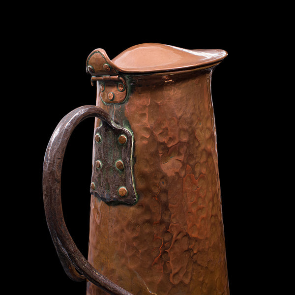 Pair Of Antique Serving Jugs, English, Copper, Ewer, Arts and Crafts, Victorian