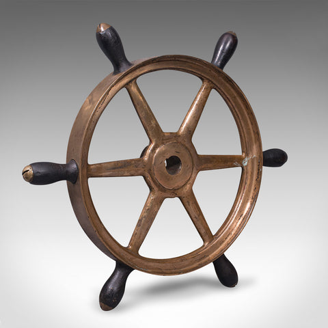 Heavy Antique Ship's Wheel, English, Bronze, Maritime, Victorian, Circa 1850