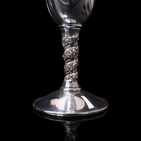 Set Of 6 Vintage Sherry Goblets, Spanish, Silver Plate, Celebration Liqueur Tot