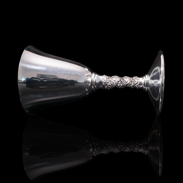 Set Of 6 Vintage Sherry Goblets, Spanish, Silver Plate, Celebration Liqueur Tot