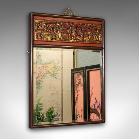 Vintage Decorative Hall Mirror, Chinese, Art Deco, Mid 20th Century, Circa 1940