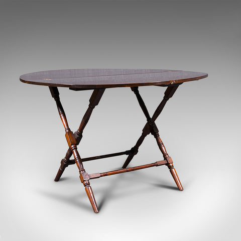 Antique Folding Coaching Table, Welsh, Occasional, Games, Garden, Victorian