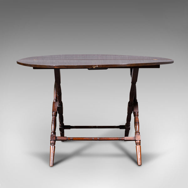 Antique Folding Coaching Table, Welsh, Occasional, Games, Garden, Victorian