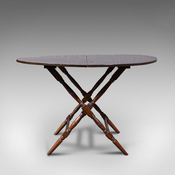 Antique Folding Coaching Table, Welsh, Occasional, Games, Garden, Victorian