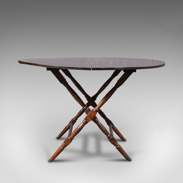 Antique Folding Coaching Table, Welsh, Occasional, Games, Garden, Victorian