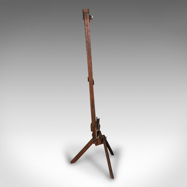Large 8 Foot Antique Adjustable Artist's Easel, English, Pitch Pine, Victorian