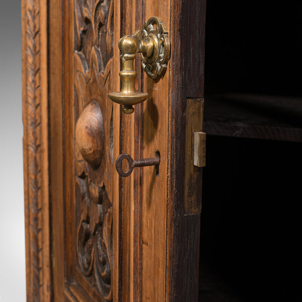 Antique Corner Whatnot, English, Light Oak, Display Cabinet, Victorian, C.1880