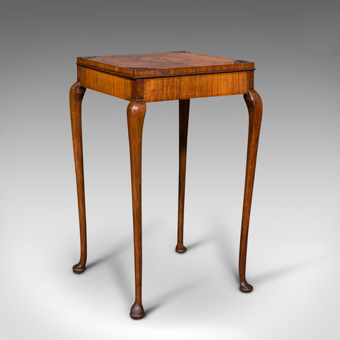Small Vintage Lamp Table, English, Walnut, Side, Occasional, Hall, Art Deco