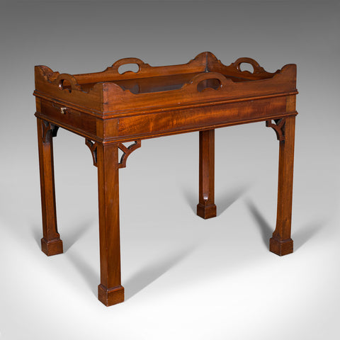 Quality Vintage Tray Table, English, Afternoon Tea, Stand, Chippendale Revival