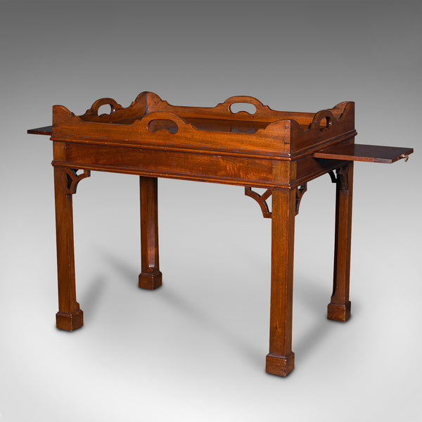 Quality Vintage Tray Table, English, Afternoon Tea, Stand, Chippendale Revival