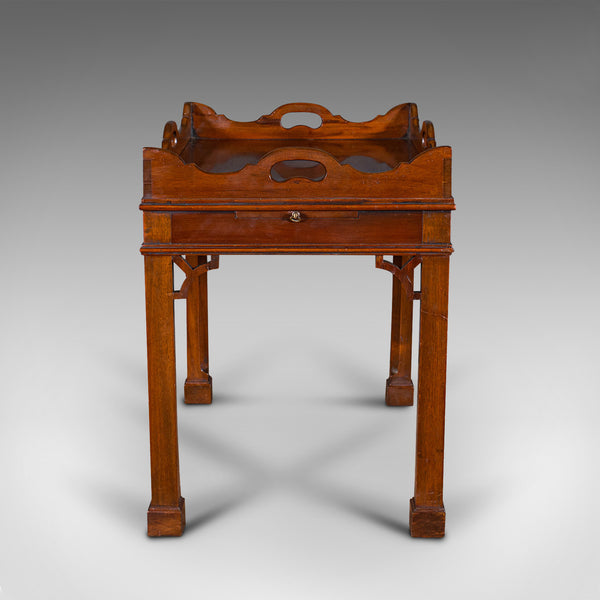Quality Vintage Tray Table, English, Afternoon Tea, Stand, Chippendale Revival