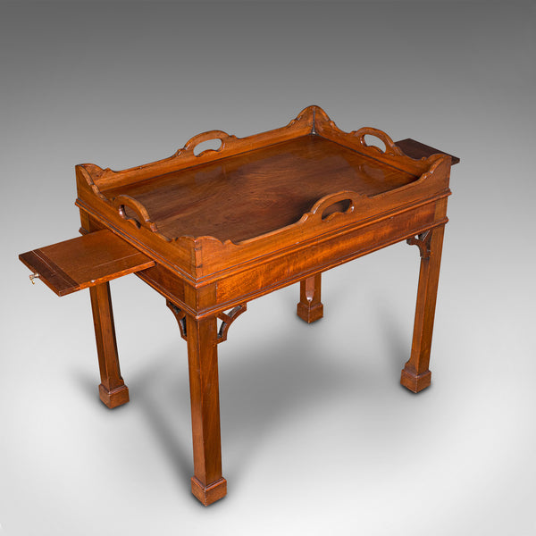 Quality Vintage Tray Table, English, Afternoon Tea, Stand, Chippendale Revival