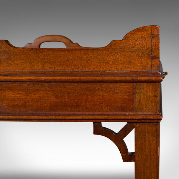Quality Vintage Tray Table, English, Afternoon Tea, Stand, Chippendale Revival