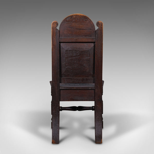 Pair Of Antique Venetian Court Chairs, Italian, Oak, Decorative Seat, Victorian