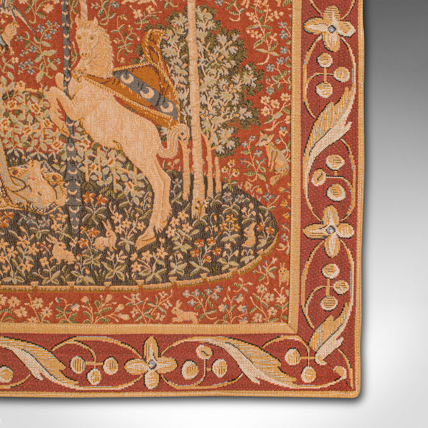 Vintage Wall Tapestry, English, Needlepoint, The Lady and the Unicorn, C.1980
